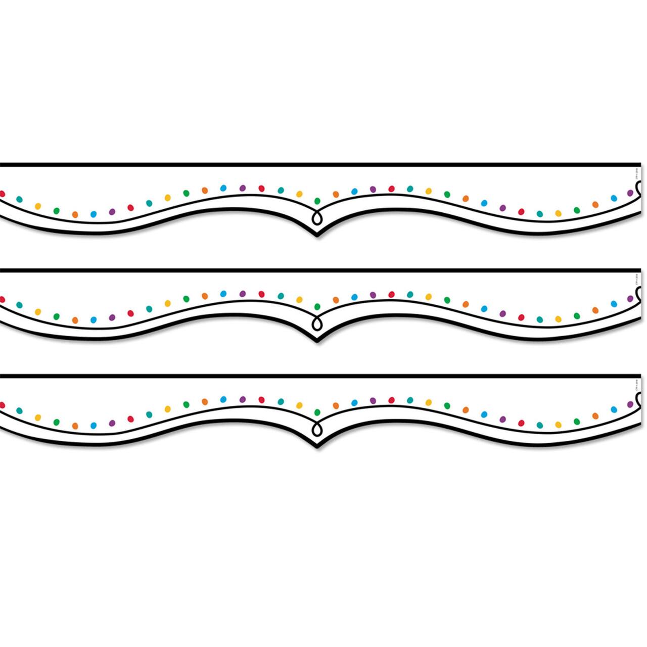 Creative Teaching Press® Color Dotted Swirl EZ Bulletin Board Borders, 3 Packs of 24